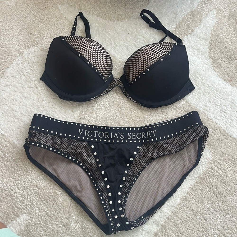 VS x Balmain bra and panty set